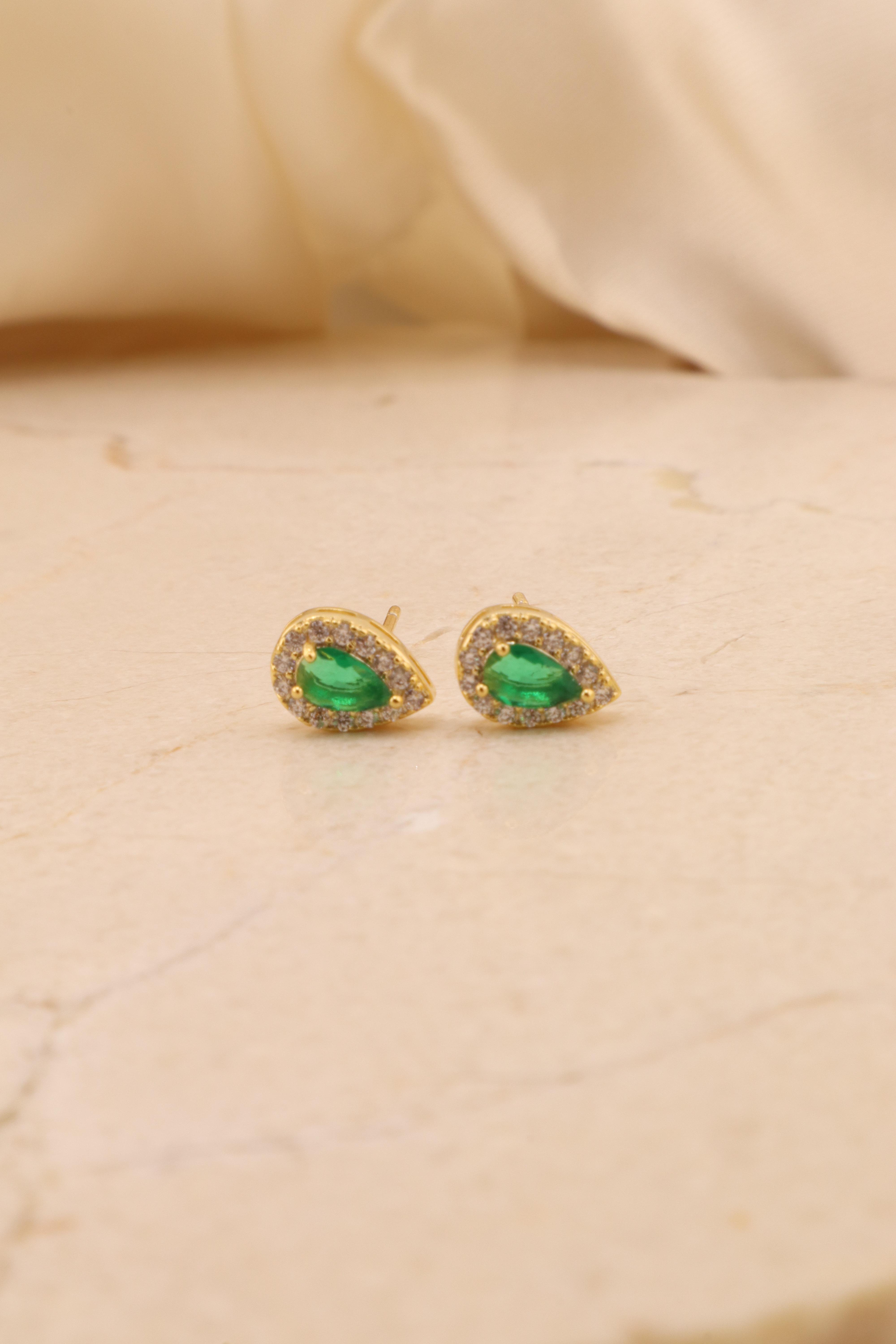 BRINCO GOTA PEDRA VERDE M