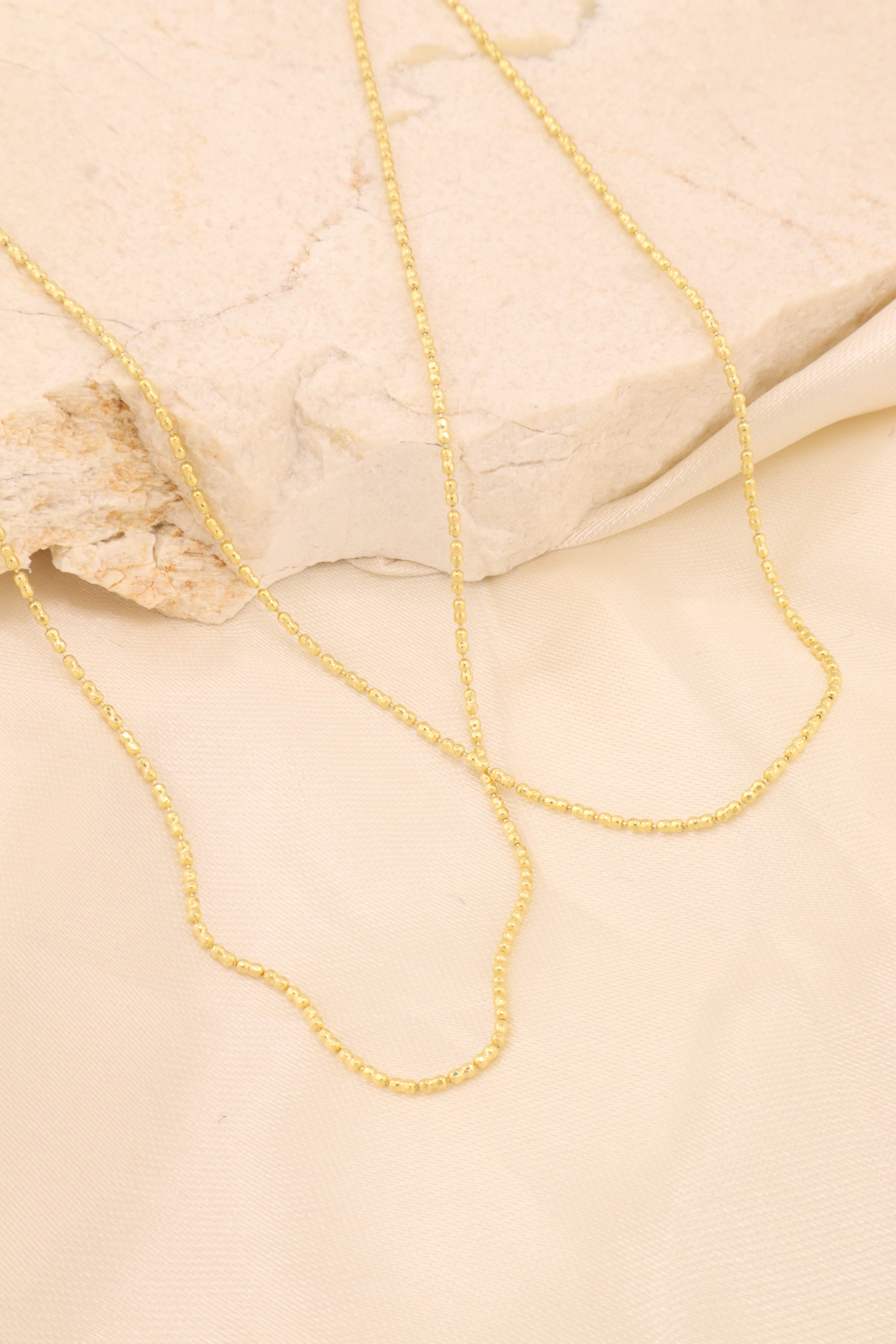 GARGANTILHA CHOKER DUPLA ESFERAS PEQUENAS 40CM