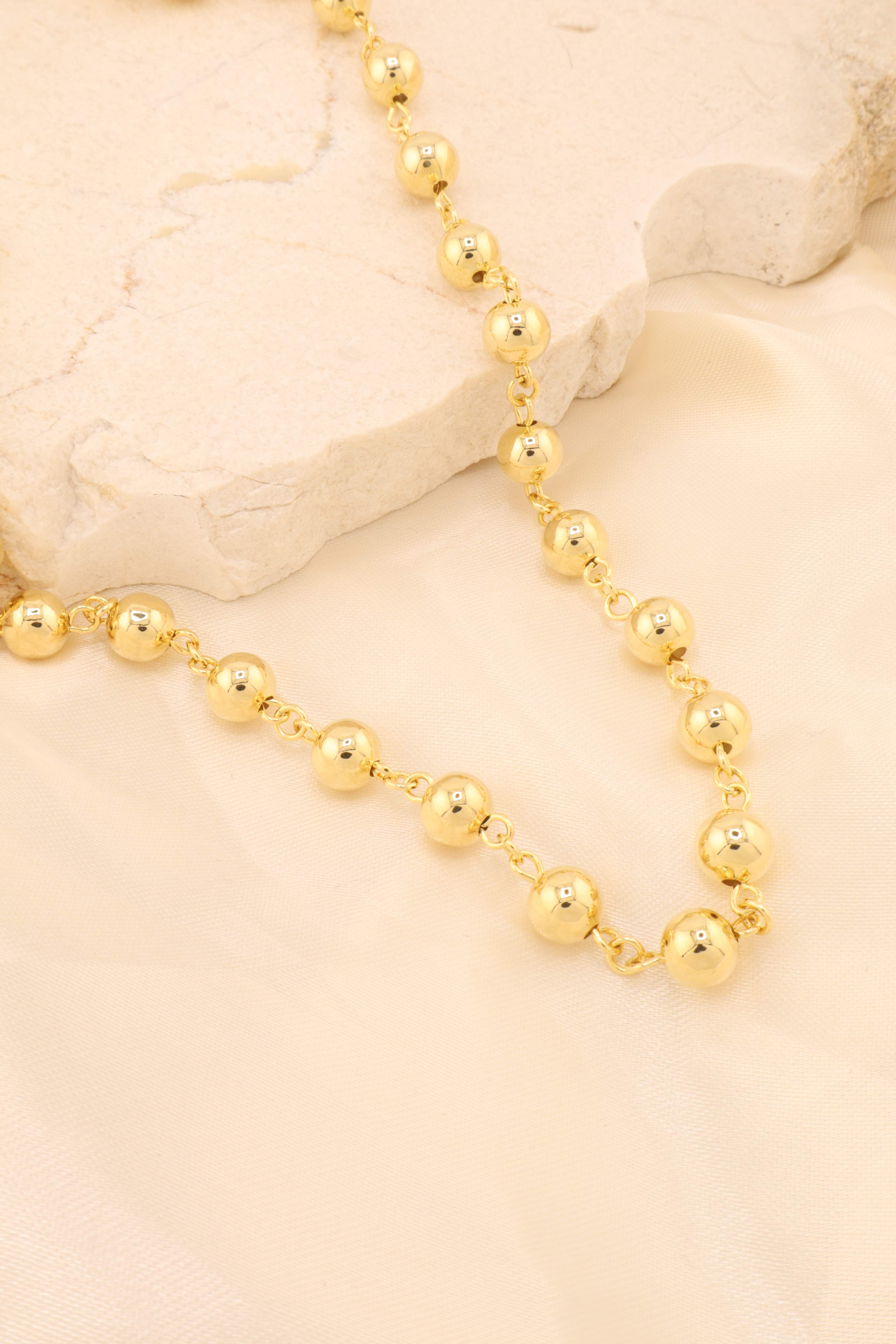CHOKER CORRENTE ESFERAS 8MM
