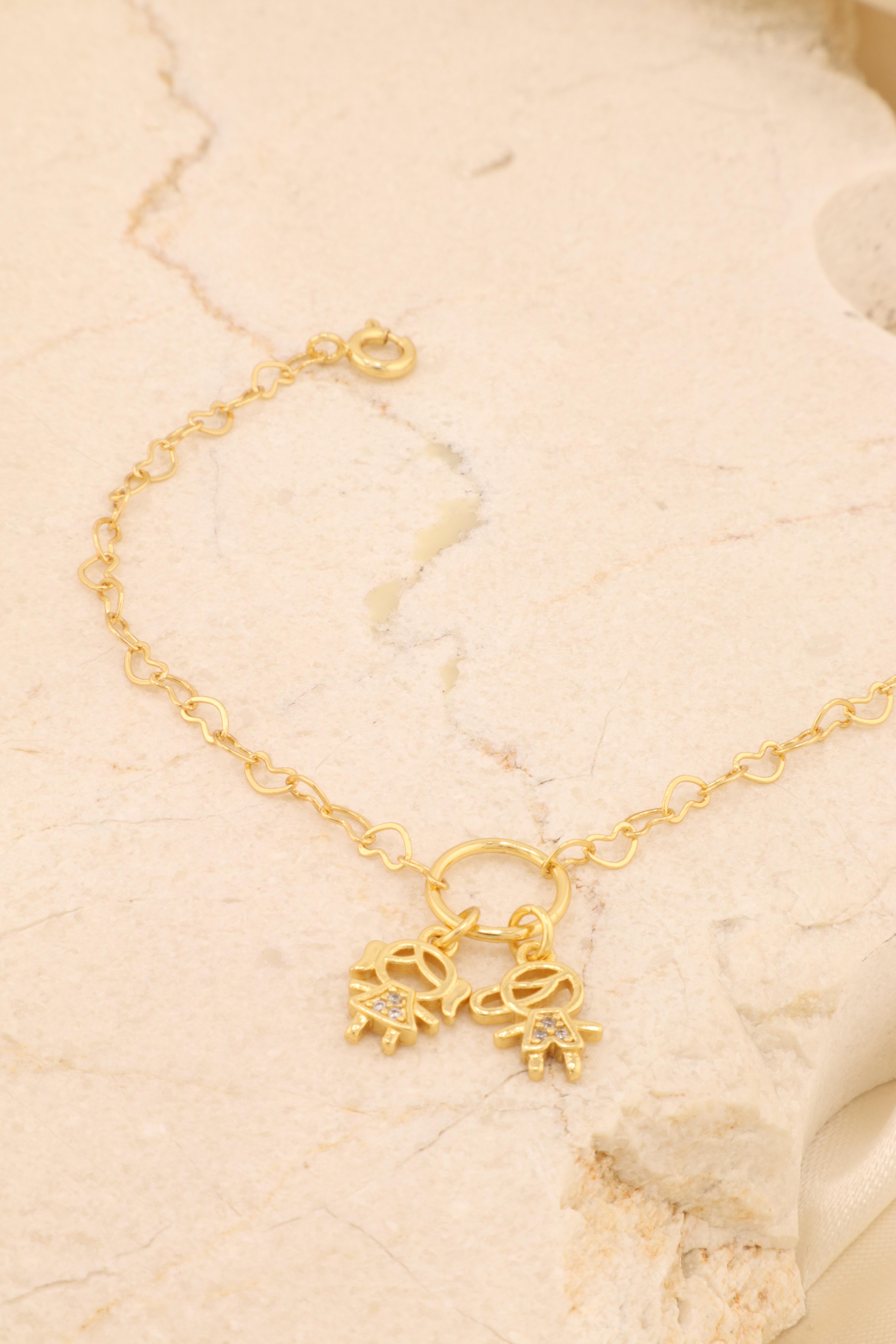 PULSEIRA ELO CORAÇÃO CASAL FILHOS