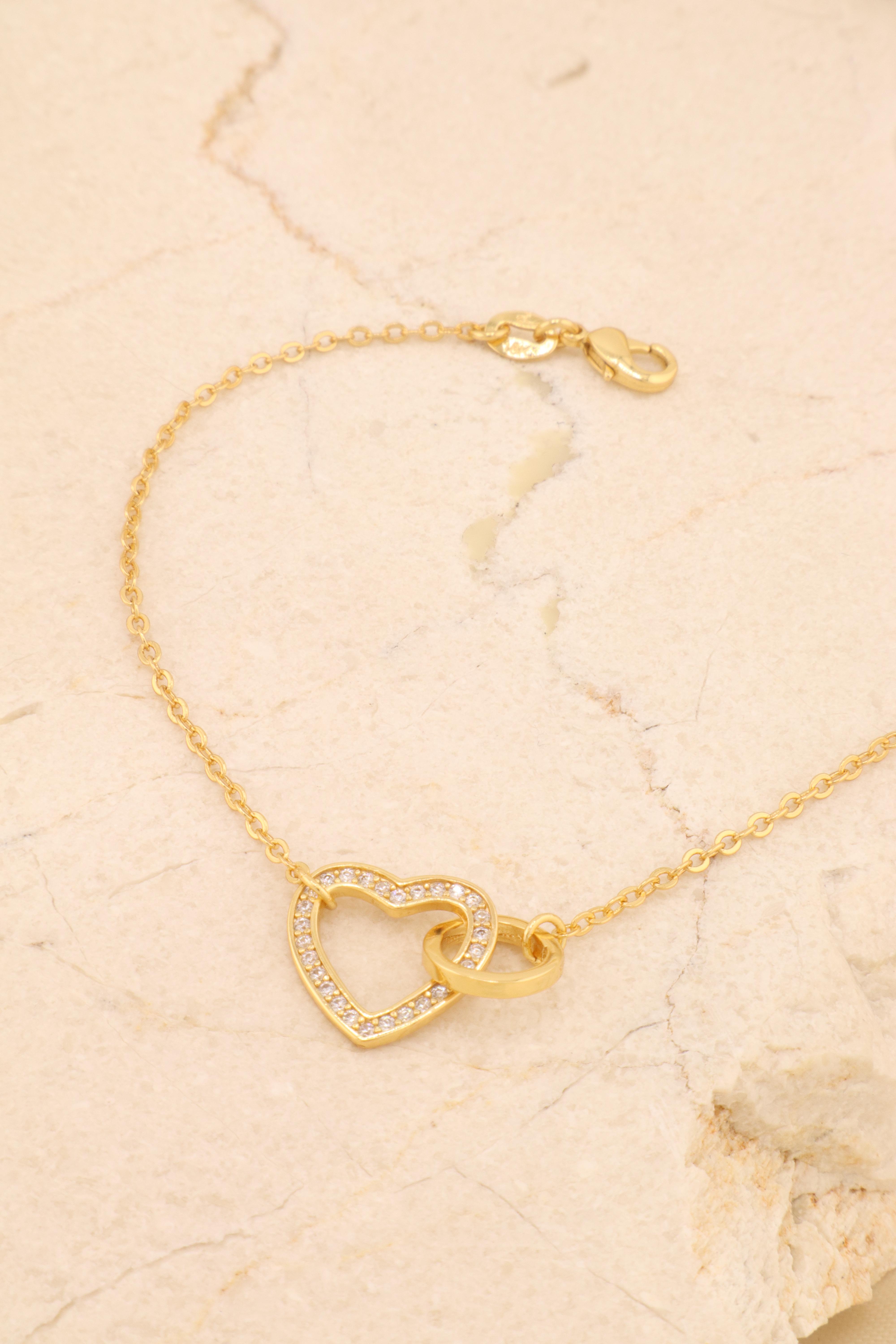 PULSEIRA CÍRCULO LISO E CORAÇÃO ZIRC