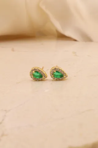 BRINCO GOTA PEDRA VERDE M