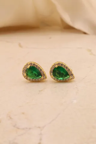 BRINCO GOTA PEDRA VERDE G