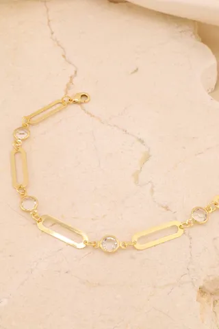 PULSEIRA ELOS LONGOS E ZIRCÔNIAS 19CM