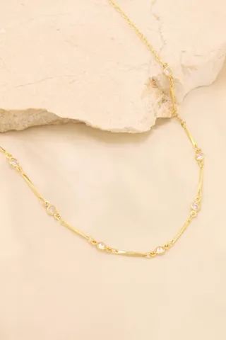 CHOKER ELO PORTUGUÊS E BOLINHAS COM PONTO DE LUZ