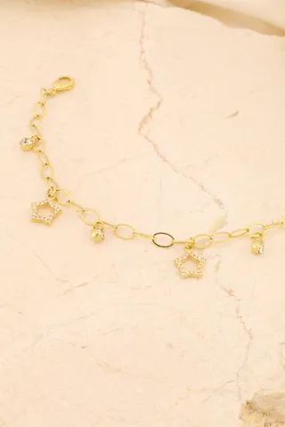 PULSEIRA ESTRELAS VAZADAS E PONTO DE LUZ