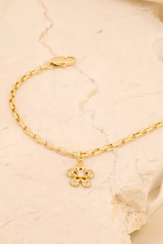 PULSEIRA ELO CARTIER PINGENTE FLORZINHA ZIRC