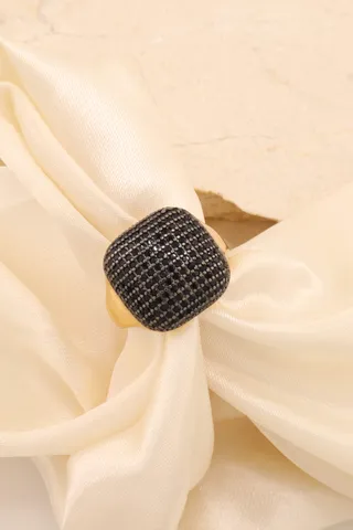 ANEL QUADRADO ZIRC BLACK