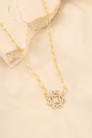 COLAR COM CÍRCULO DE ZIRC CRISTAL