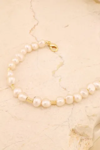 PULSEIRA PÉROLAS BARROCAS COM CANUTILHOS