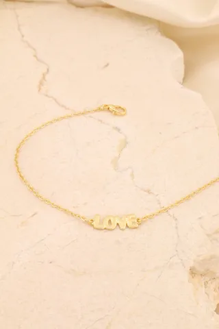 TORNOZ.  CORRENTE AMERICANA COM PINGENTE LOVE