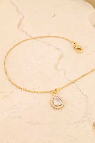 TORNOZ. COM GOTA CRAVEJ ZIRCÔNIA CRISTAL