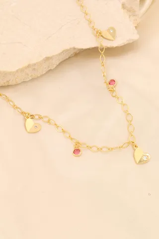 CHOCKER CORAÇÃO E DETALHES ROSA