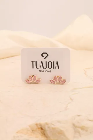 BRINCO FOLHAS ROSA PRATA