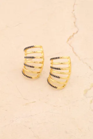 BRINCO EAR CUFF ZIRCÔNIA NEGRA