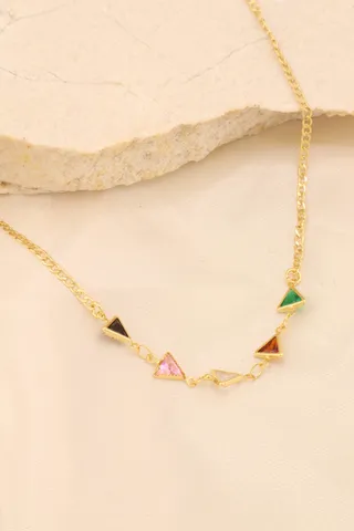 CHOKER ZIRCÔNIAS TRIANGULARES COLORIDAS