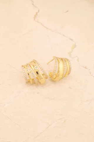 BRINCO EAR CUFF ELOS LISOS E CRAVEJADOS